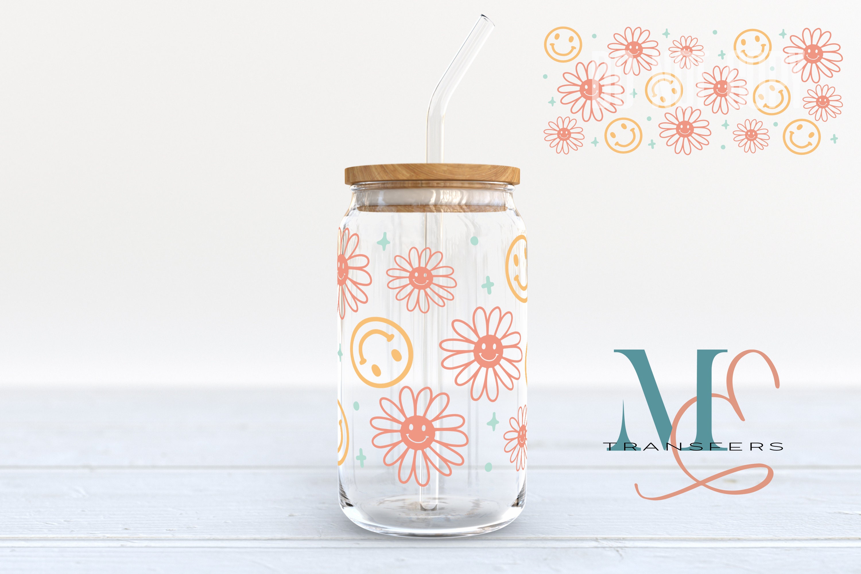 UVDTF 16OZ Glass Cup wraps transfers Free Shipping – pretty transfers