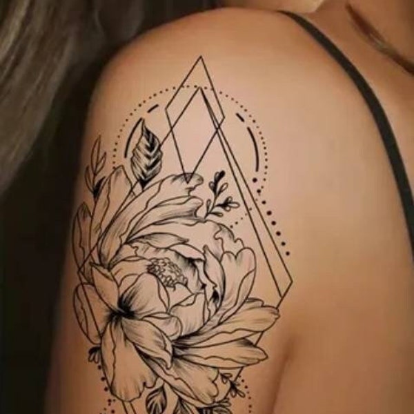 Tatouage temporaire tatouages Art vintage Party Body femmes Design faux Flash fleurs colorées Rose Roses manches Boho Floral aquarelle grand