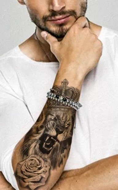 Lion Tattoos for Men - Etsy Lion Tattoos for Men - Etsy
