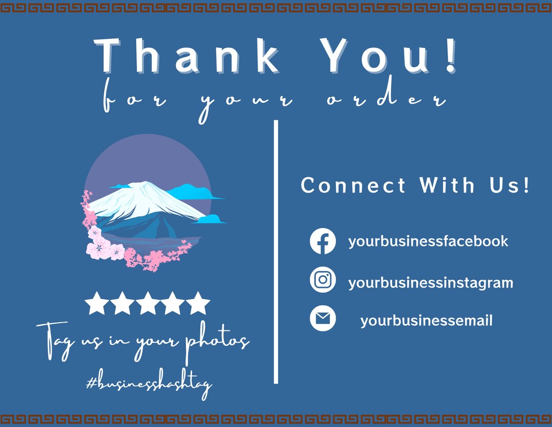 Simple Thank You Card Canva Template Digital Print Editable and