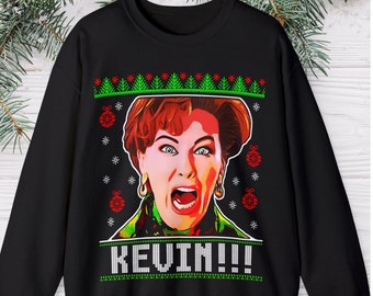 Funny Ugly Christmas Sweater • Home Alone Kevin • Women Funny Crewneck Sweatshirt • Men Funny Sweater • Funny Christmas Gift • Unisex Fit