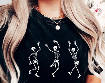 Comfort Colors® Dancing Skeleton Shirt, Halloween Party Dancing Skeleton Shirt, Comfort Colors® Shirt, Dancing Skeleton Tee, Skeleton Shirt