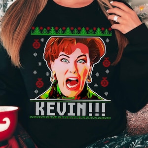 Funny Ugly Christmas Sweater • Home Alone Kevin • Women Funny Crewneck Sweatshirt • Men Funny Sweater • Funny Christmas Gift • Unisex Fit