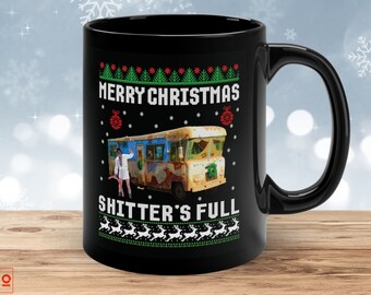 National Lampoons Funny Christmas Mug • Cousin Eddie • Ugly Christmas Mug • Black Ceramic Mug • Unique Gift • Stocking Stuffer