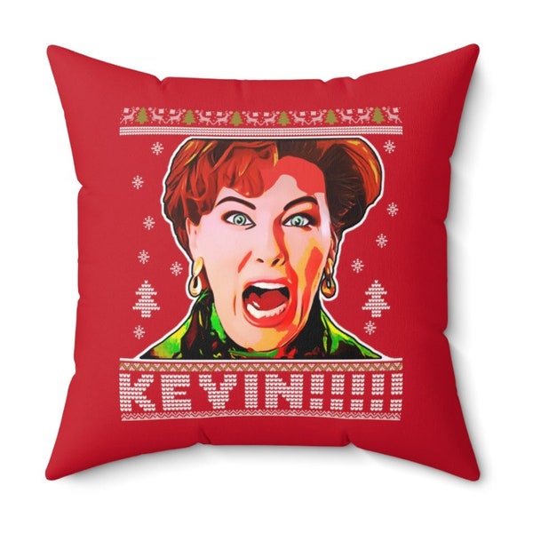 Funny Ugly Christmas Sweater Pillow Case - Home Alone Pillow Cover - Kevin Humorous Pillow - Funny Christmas Gift - Polyester Pillow Case