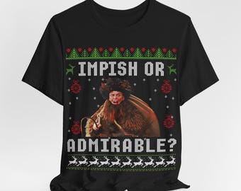 The Office Funny Ugly Christmas Shirt - Hilarious Ugly Christmas Tee: Dwight as Belsnickel - Impish or Admirable?