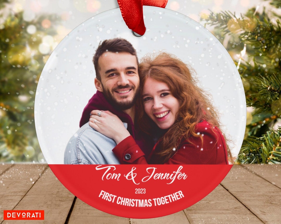 Personalized Photo Christmas Ornament • Couples Ornament • First ...