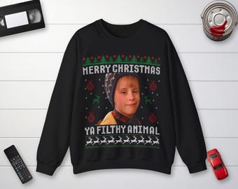 Merry Christmas Ya Filthy Animal Ugly Christmas Sweater, Home Alone Sweatshirt, Unisex S-3XL