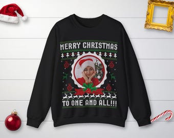 Funny Ugly Christmas Sweatshirt, Tacky Wreath Holiday Sweater, Retro Christmas Gag Gift, Vintage Santa Sweatshirt, Custom Xmas Party Shirt