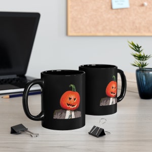 Dwight Pumpkin Head Mug, Funny Office Mug, Dwight Pumpkin Head Mug, The Office Mug, The Office Halloween Cup, TV Show Mug image 4
