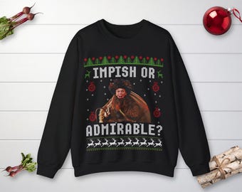 Dwight Schrute Sweatshirt, Belsnickel Impish or Admirable Ugly Christmas Sweater, The Office Merch, S-3XL