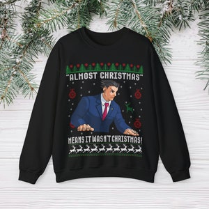 Ace Attorney Christmas Sweater - Ugly Christmas Sweater - Unisex Heavy Blend Crewneck