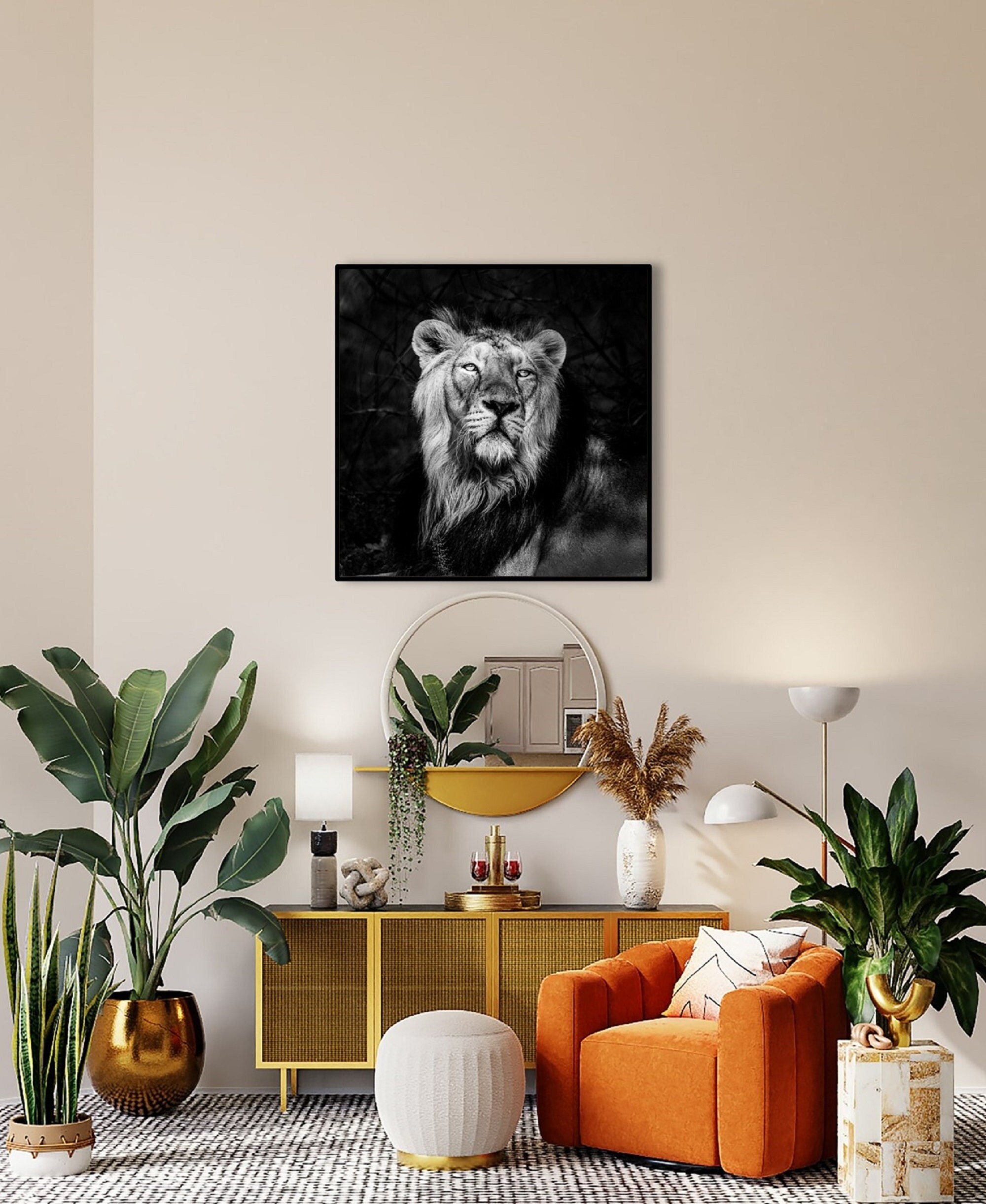Black and White Lion Wall Art. Wildlife Photography. Home Etsy