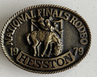 Hesston National Finals Rodeo Belt Buckle NFR Youth Cowboy Western New 2000 