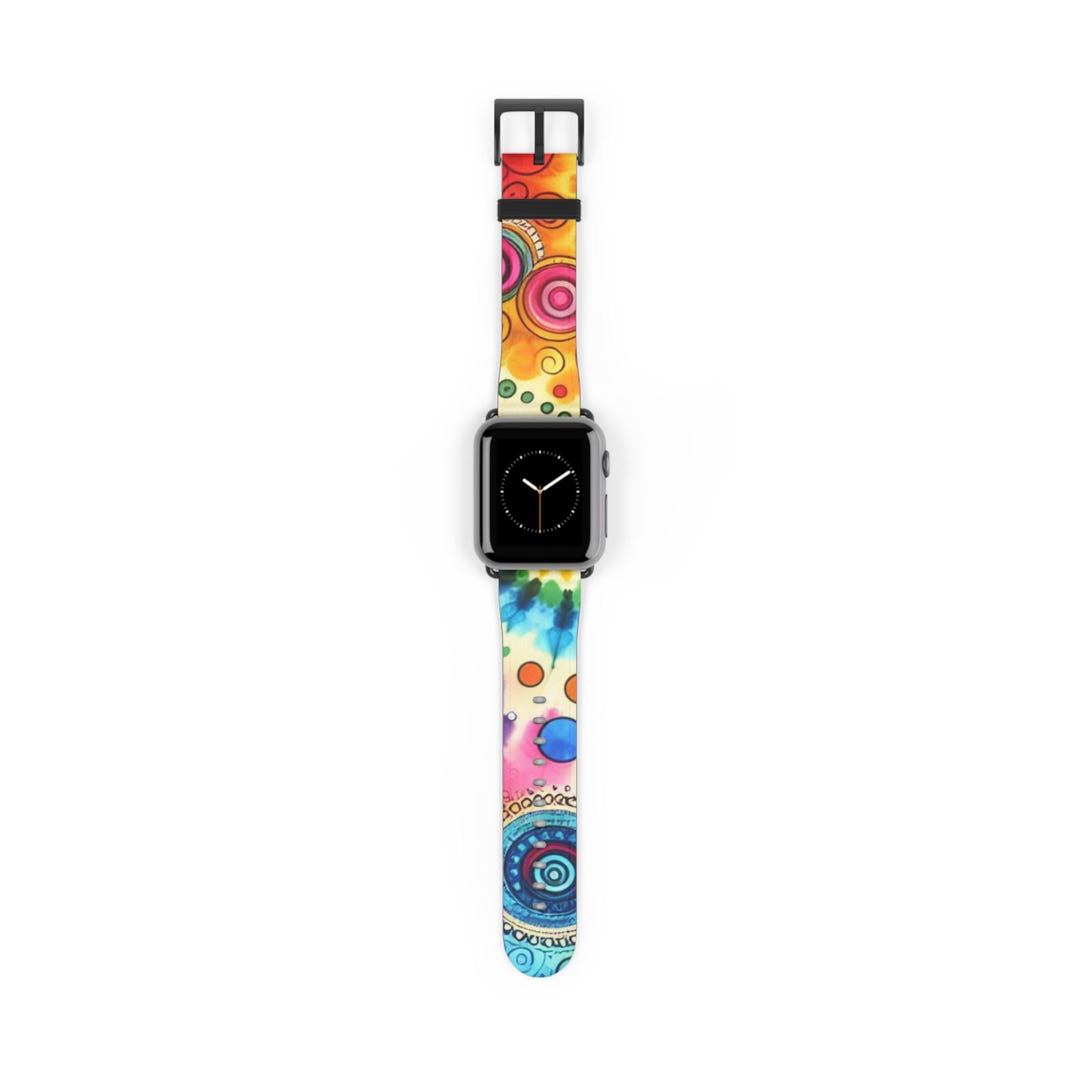 Colorful Mandala Circles Watch Band | Boho Abstract Swirl Pattern - Etsy