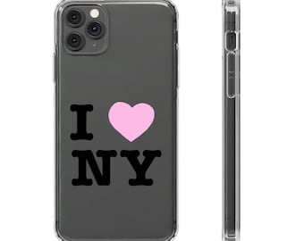 Pink I heart NY Clear durable phone case!