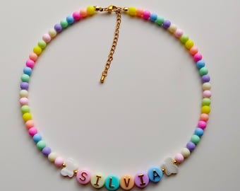 Colorful custom kids necklace, personalization name necklace, personalized Kids necklace, little girl birthday gift Christmas gift for girls