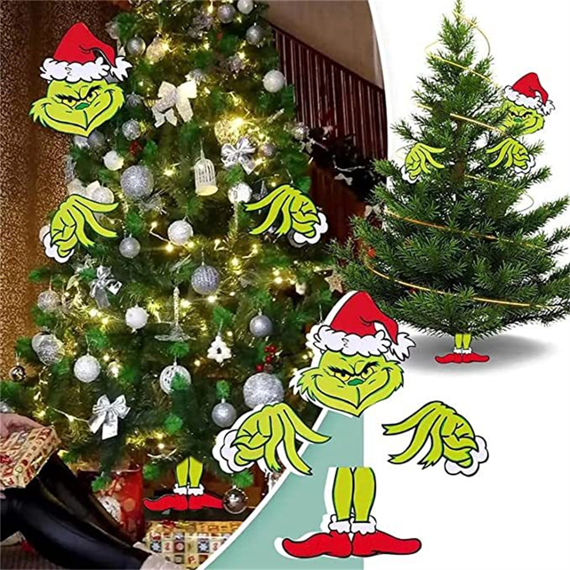 Christmas Grinch Door Corner Decorations 2022 Christmas Door Frame 