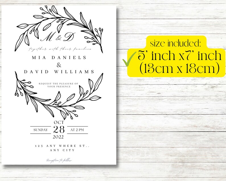 MIA Monogram Wedding Invitation Template Simple Elegant Printable mia-monogram-wedding-invitation-template-simple-elegant-printable
