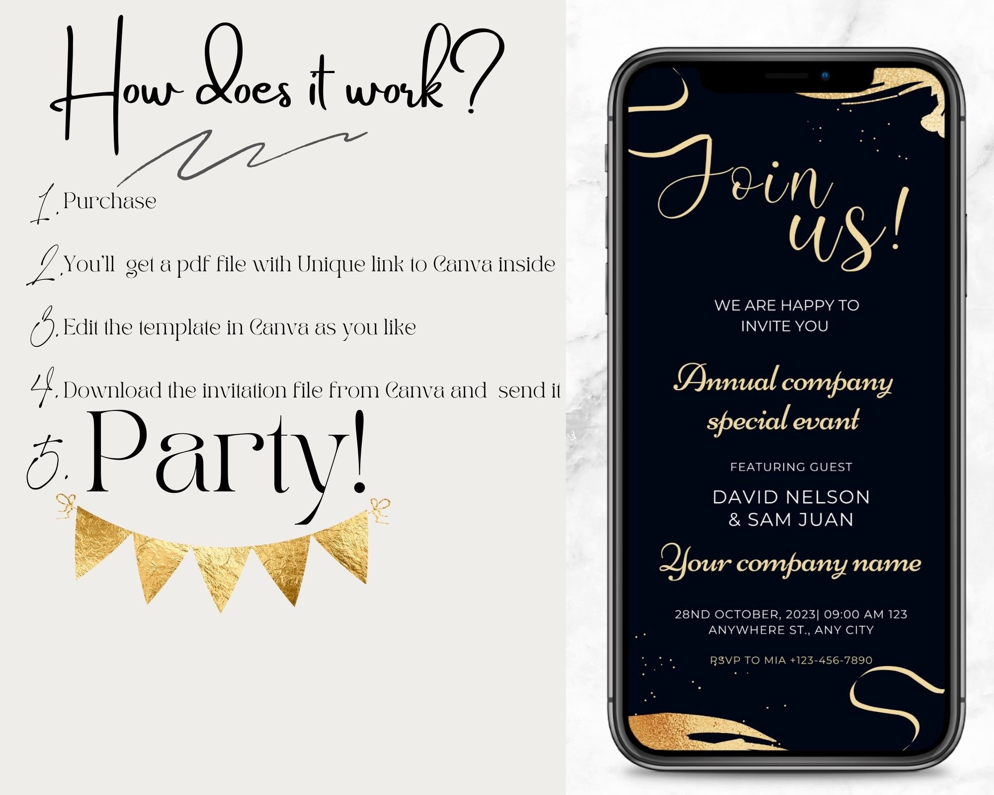 TOR - Business Invitation, Custom Digital Mobile Text Message Invite ...