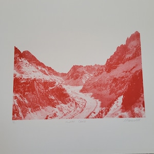 Unique Mountain Screen Print 'Murder Glass' Signed Edition of 1