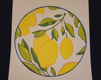 Amalfi Lemon Print A3 Hand Printed Signed Edition of 18