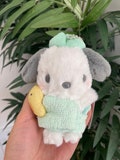 2001 Sauna Bath Towel Pochacco With Duck Plush Keychain Sanrio New 4\u201d