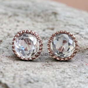Vintage Style 4.00 TW Round Rose Cut Moissanite Stud Earrings Milgrain Screw Back Earrings Wedding Earrings Round Earring For Women, R333