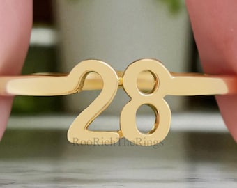 Angel Number Ring with Free Numerology Reading Report Lo Shu Grid Name Compatibility Custom Lucky Number Gold Ring Silver Ring, R103