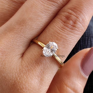 7.00 X 5.00 MM Oval engagement ring Gold ring Silver ring Promise ring Oval Diamond ring Simulant ring Solitaire ring Gift for her, R134