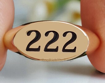 Angel Number 111 777 888 Gold Ring with Free Numerology Reading Report Lo Shu Grid Name Compatibility Custom Lucky Number Silver Ring, R143
