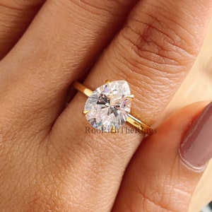10.00 X 8.00 MM Pear engagement ring Gold ring Silver ring Promise ring Pear Diamond ring Simulant ring Solitaire ring Gift for her R315
