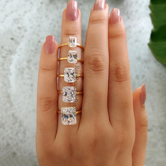 Emerald Cut Engagement Ring AINUOSHI Emerald Radiant Cut Carat