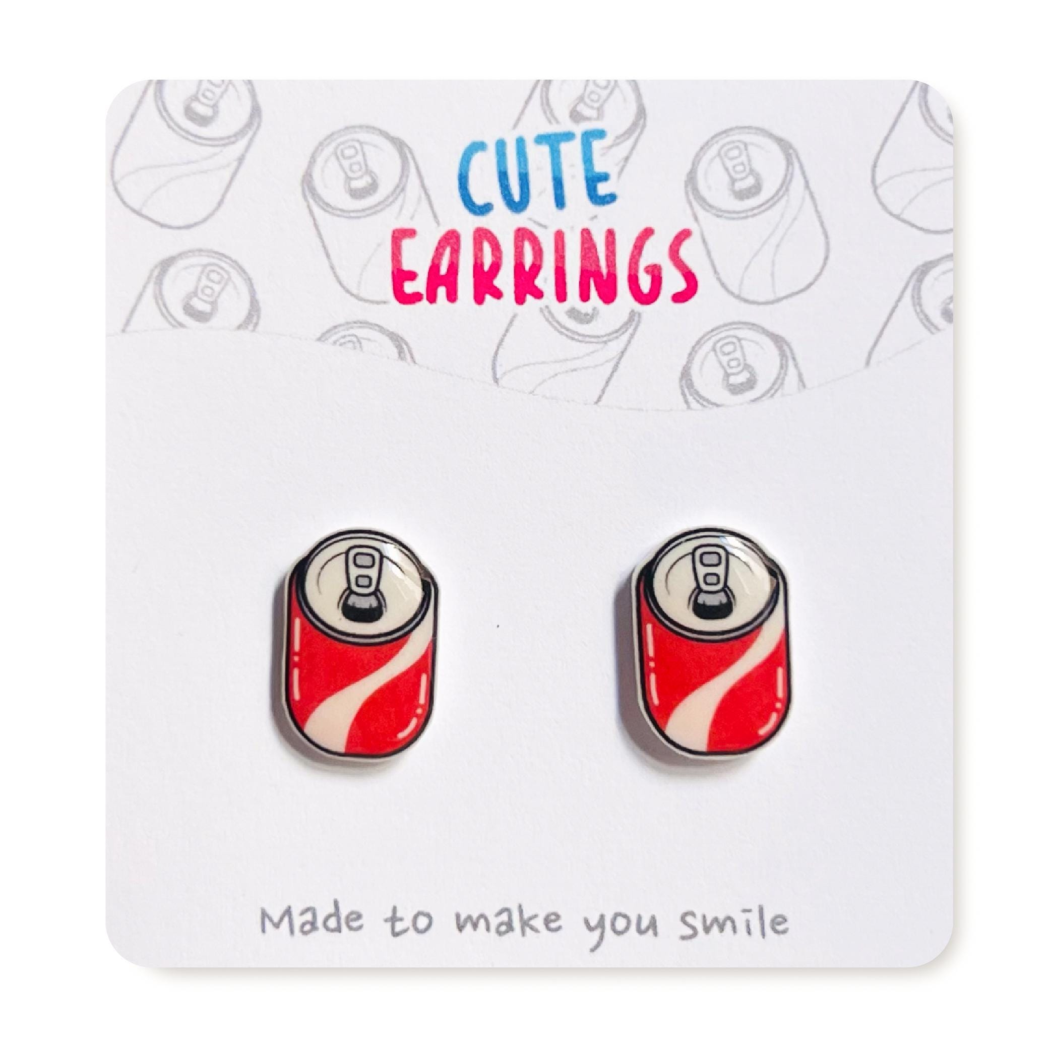 Soda Earrings, Cola jewelry, Cute Stud Earrings, Cola earrings, cute drink earrings, Handmade Earrings, gift for best friend