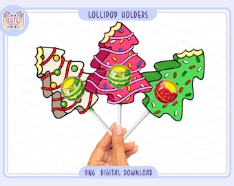 Porta paletas de árbol de Navidad imprimible, regalos para fiestas infantiles (descarga digital)