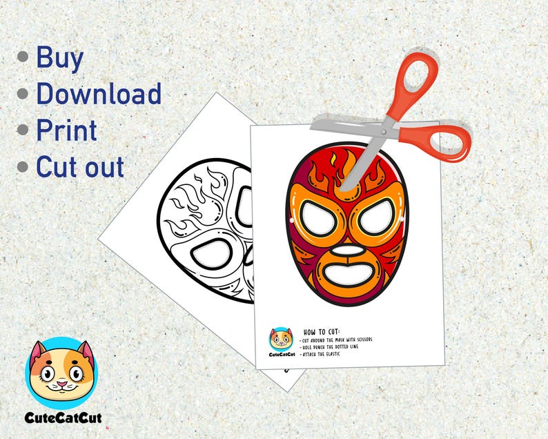 Wrestlers Paper Masks Printable for Kids, Fun Kids Craft, Wrestling ...