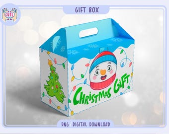 Boîte Aux Lettres De Noël – Bonhomme De Neige Bleu – Maisonnette En Bois