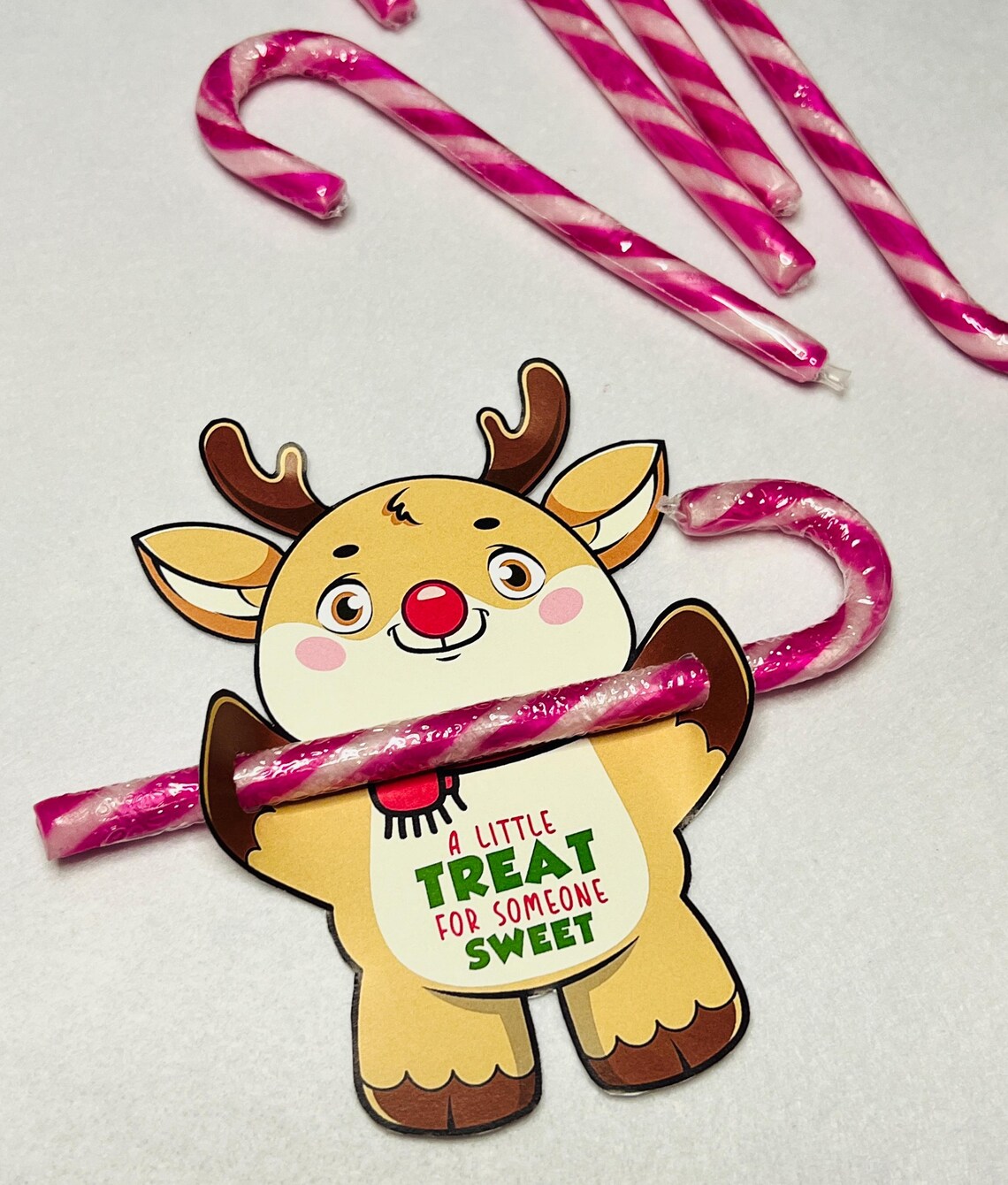 Christmas Reindeer Candy Holders Printable, Reindeer Lollipop Holders ...