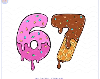 Six Seven Ice Cream Numbers Png, Gen Alpha Meme (Digital Download)