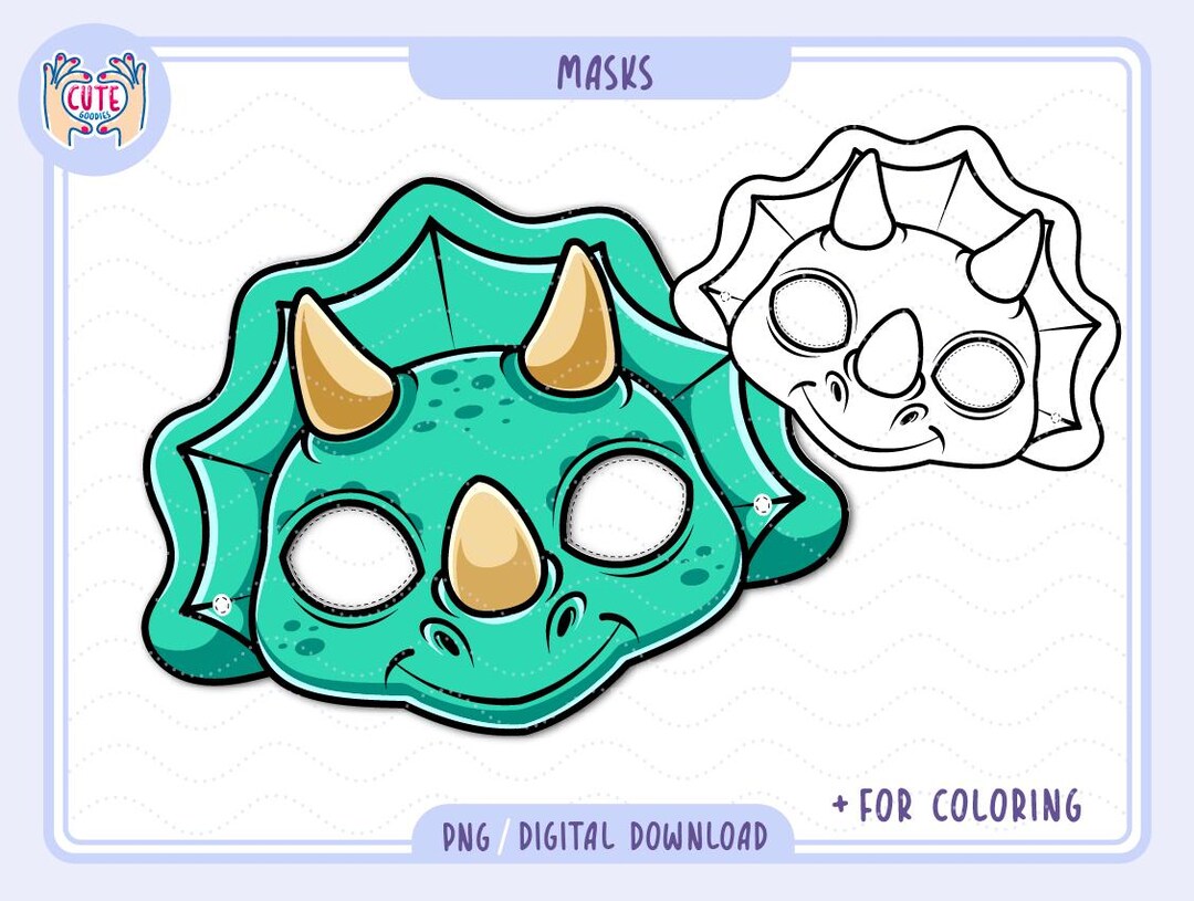 Dinosaur Mask Printable for Kids, Toddler Activity, Dinosaur Craft