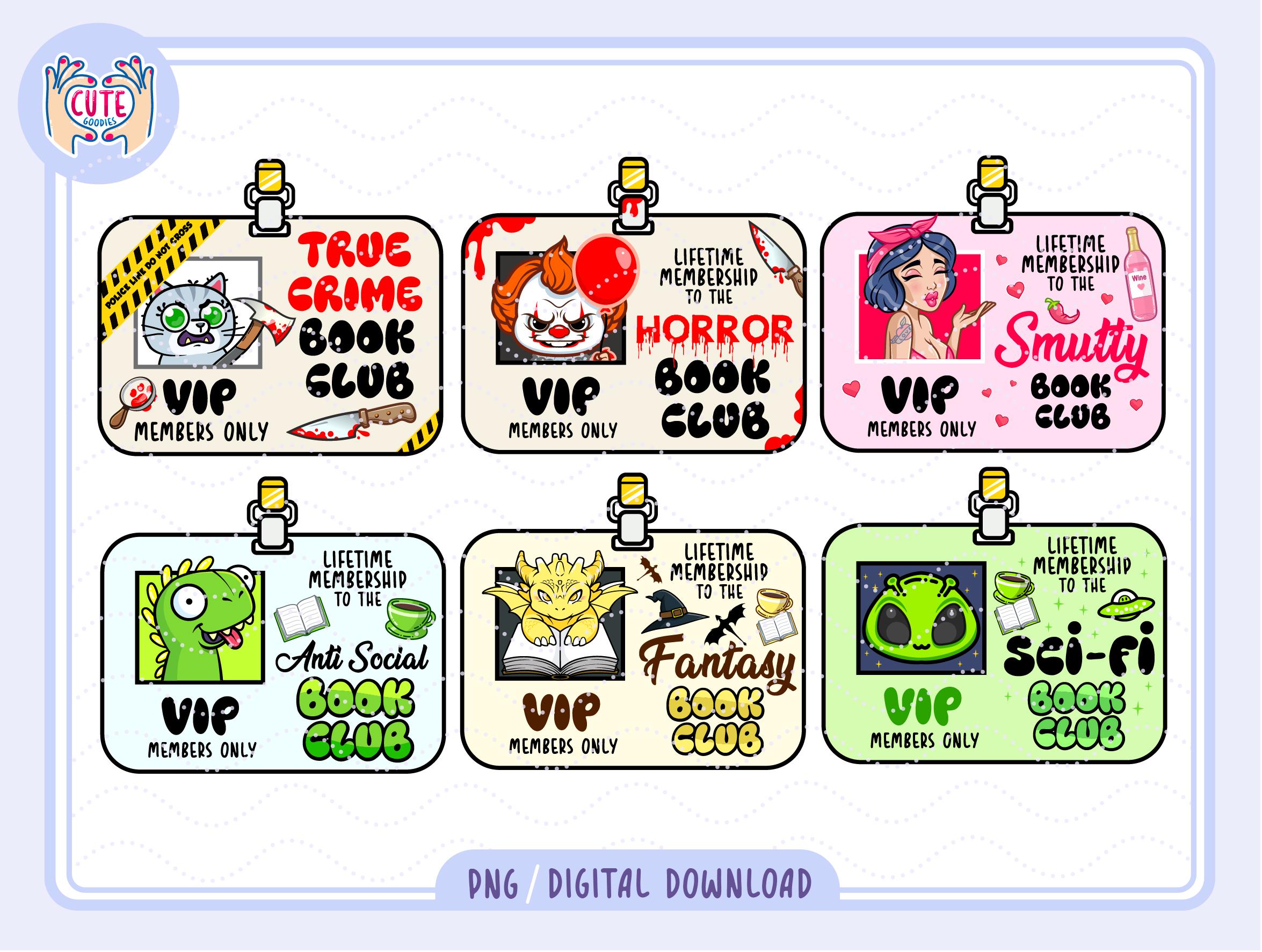 Library Card Bundle PNG, Book Club VIP Member PNG, Book Lovers Clipart ...
