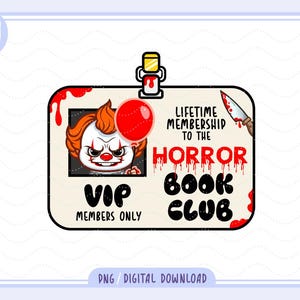 Horror Book Lover PNG | Horror Bookish PNG | Bookish PNG for Stickers | Cute Trendy Design for True Crime Lovers | Horror Book Club png