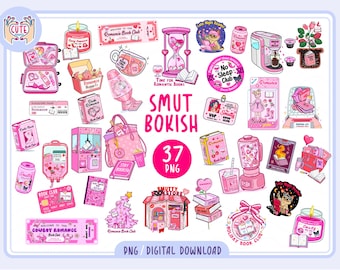 Smut Bookish Bundle PNG, Romance Book club clipart, Valentine Bookish Bundle