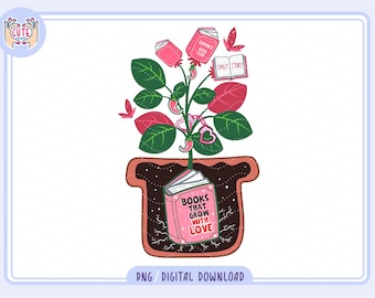 Book Plant PNG, Booktok Illustration (Digital Download)