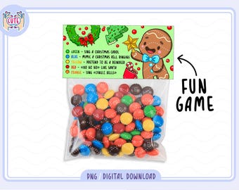 Christmas Game Bag Toppers, Funny Candy Label (Digital Download)