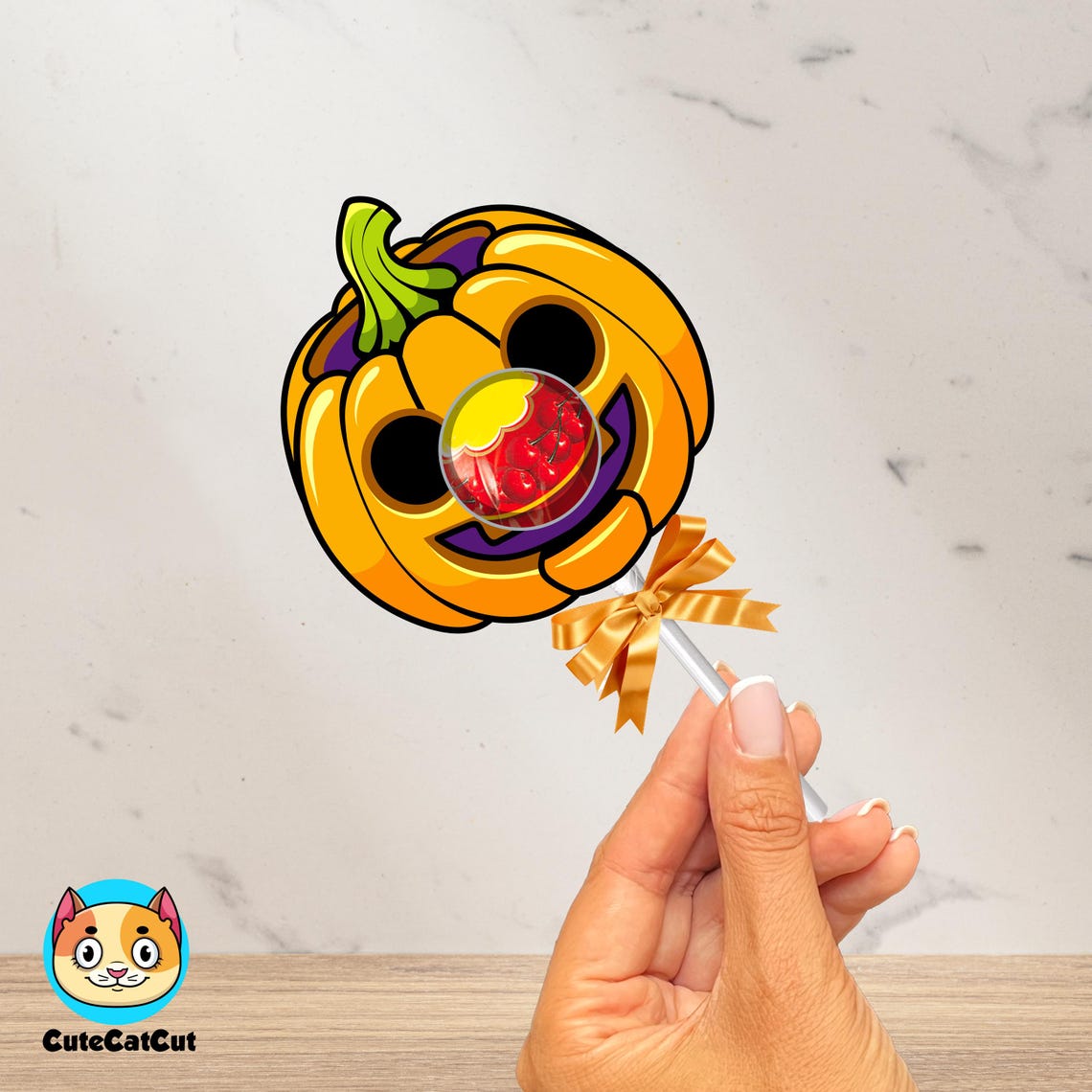 Halloween Lollipop Holders Printable, Pumpkin Lollipop Holder, Digital ...