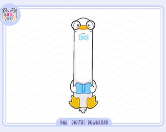 Silly Goose Book Club PNG | Cute Reading Bookmark | Groovy bookish | Bookworm Gifts | Bookish Designs for bookmark | Printable Bookmark png