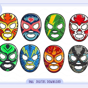 Wrestling masks bundle png, Luchador masks clipart, Mexican mask Wrestling, Festival, Mexico Mask, Lucha libre masks, USA wrestlers lovers