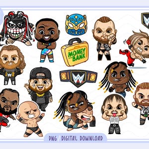 Greatest wrestlers clipart png, pro wrestler bundle, Wrestling WWE clipart, Cute funny Wrestlers, USA wrestlers lovers, WWE props png