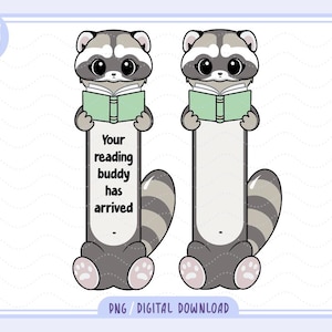 Racoon Book Club PNG | Cute Kawaii Racoon Reading Bookmark | Groovy bookish | Bookworm Gifts | Bookish Designs for stickers